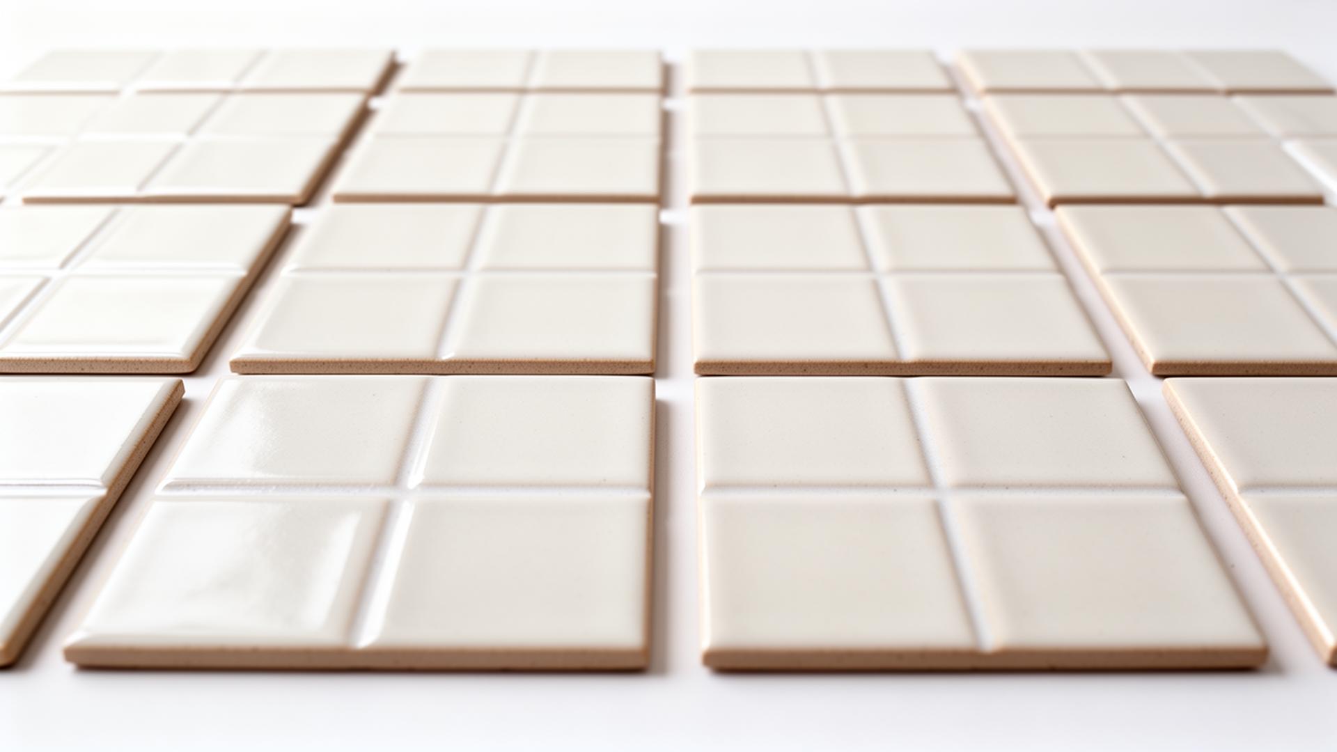Perfectly aligned ceramic tiles representing text standardization and consistency
