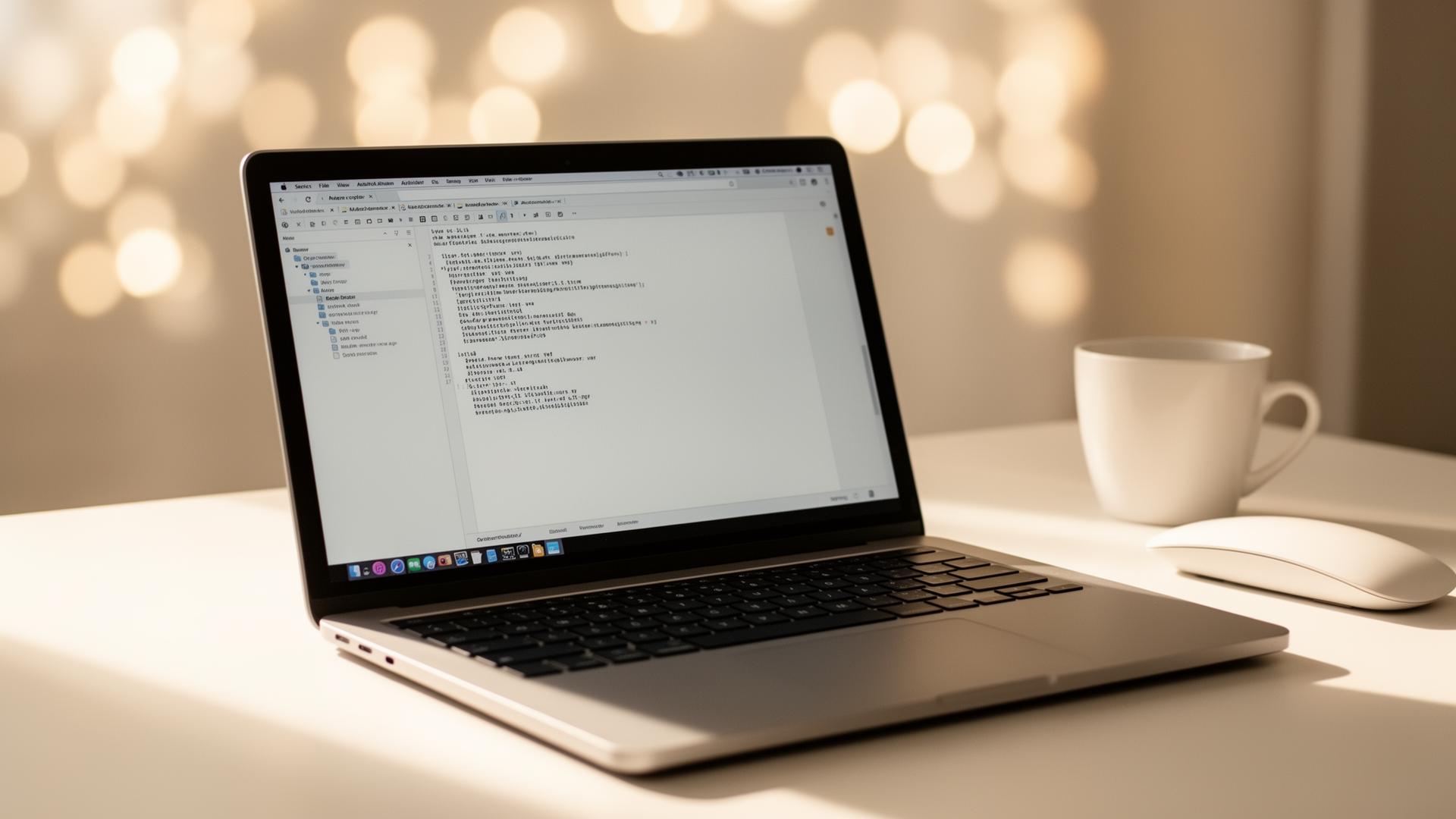 Clean text editor workspace showing messy text being transformed into clean, formatted output