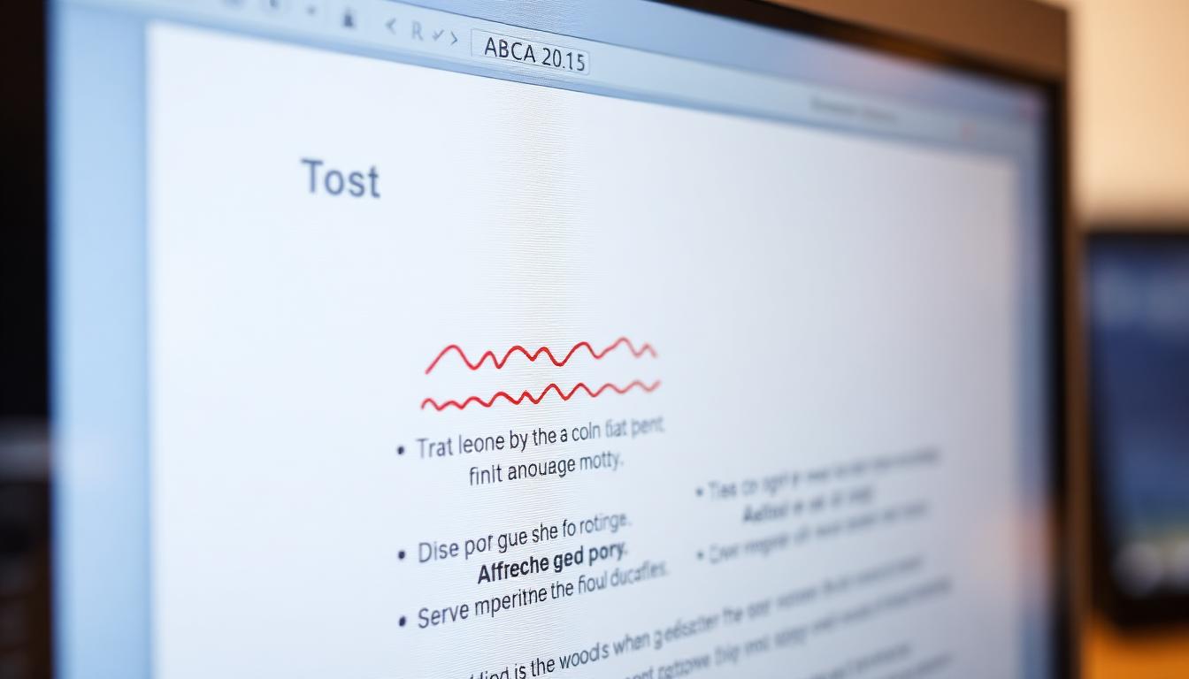 Word document showing formatting inconsistencies with red underlines and mixed bullet styles